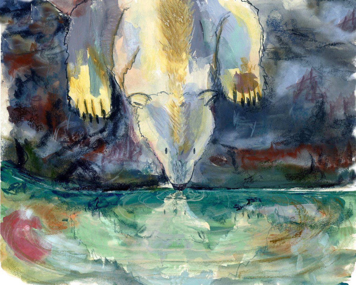 dDillustration's tweet photo. Art is not about what you see but what you make others see - Degas #kidlitart #artquote #gouache #childrenillustration #polarbear #mixedmedia https://t.co/xMM51ti1c8