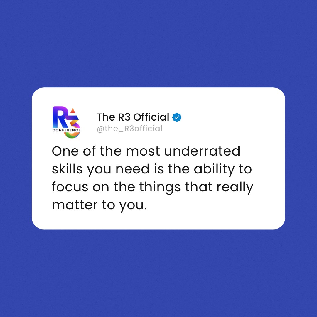 the_R3official's tweet photo. The ability to pay attention and focus on the things that matter is an underrated skill especially in an era filled with distractions and many other things calling for your attention. 

Learn to focus. 

Have an amazing week. https://t.co/csvM3zVSHl