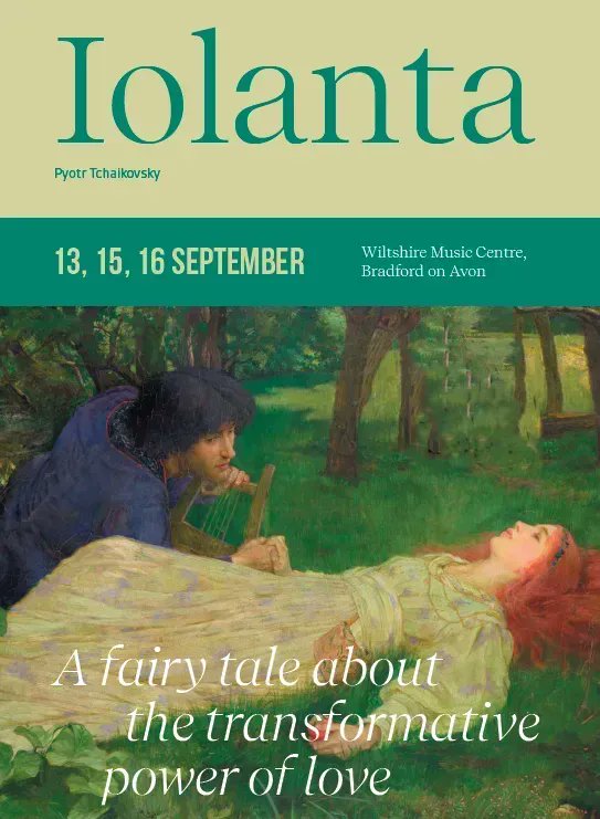 We finish our season with the fairy-tale story of Iolanta <a href="/wiltshiremusic/">Wiltshire Music Centre</a>. This beautiful opera, with aria after aria, climaxes in a final exultant ensemble piece which is surely one of Tchaikovsky’s most powerful creations. Join us: buff.ly/3GgYmFf #IfOpera23