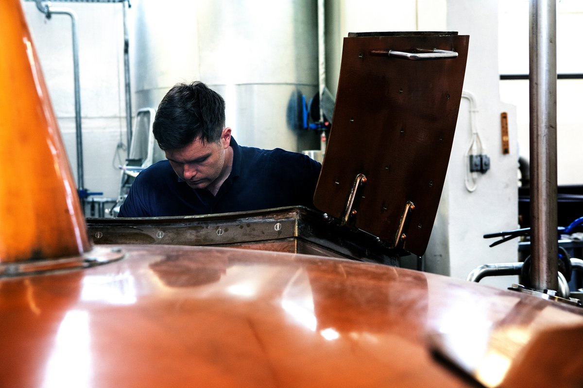 During their visit to Benromach Distillery, visitors may witness our small team at work. Here's a glimpse of Murdo Mackenzie, our Production Manager, meticulously inspecting the contents of the mash tun.