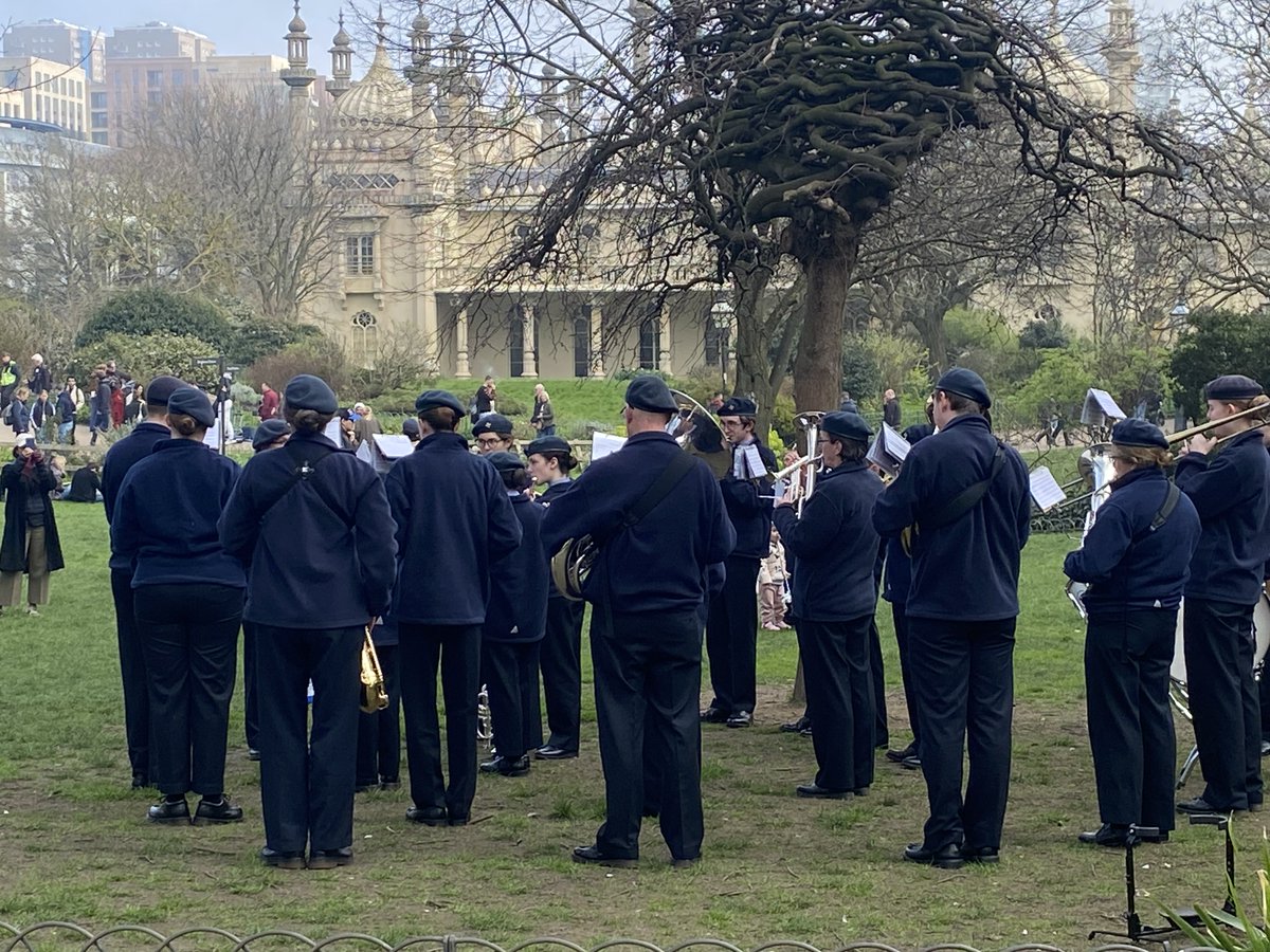 The 17 Tonbridge Scout &amp; Guide Band are belting out the hits in the Royal Pavilion Garden today. Enola Gay by OMD now. Cue dancing toddlers and lots of happy visitors. Happy Easter <a href="/brightonmuseums/">Brighton Museums</a>