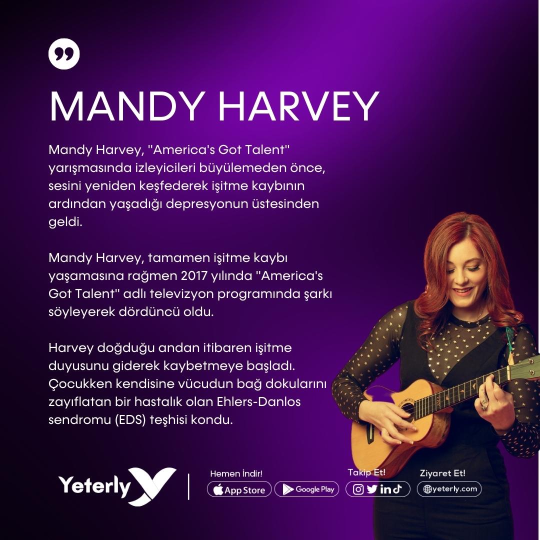 yeterly_app's tweet photo. Mandy Harvey, tamamen işitme kaybı yaşamasına rağmen 2017 yılında "America's Got Talent" adlı televizyon programında şarkı söyleyerek dördüncü oldu. 📣 

Daha fazlası için bizi takip etmeyi unutma! | https://t.co/GxuYrmUBeu 📱 

#yeterly #mandyharvey https://t.co/b4lLe5bwXV