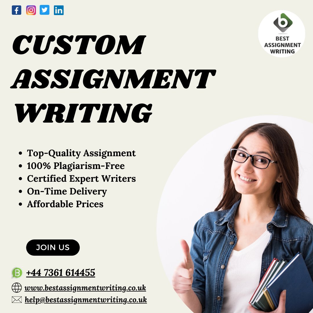 B_A_Writing's tweet image. Be confident! Because you choose our Custom Assignment Writing Help Services. We prefer that you submit your Custom Assignment before the deadline. We firmly uphold our promises and never compromise on quality.
#customassignmenwritinghelp #customwritinghelp #customwritingservic
