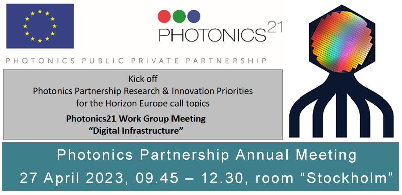 OCTAPUS project will be presented at the Photonics Partnership Annual Meeting (Photonics21 Partnership) on April 26-27 in Brussels.

More information and the agenda of the Photonics Partnership Annual Meeting 2023 can be found on the following link:
photonics21.org/events-worksho…