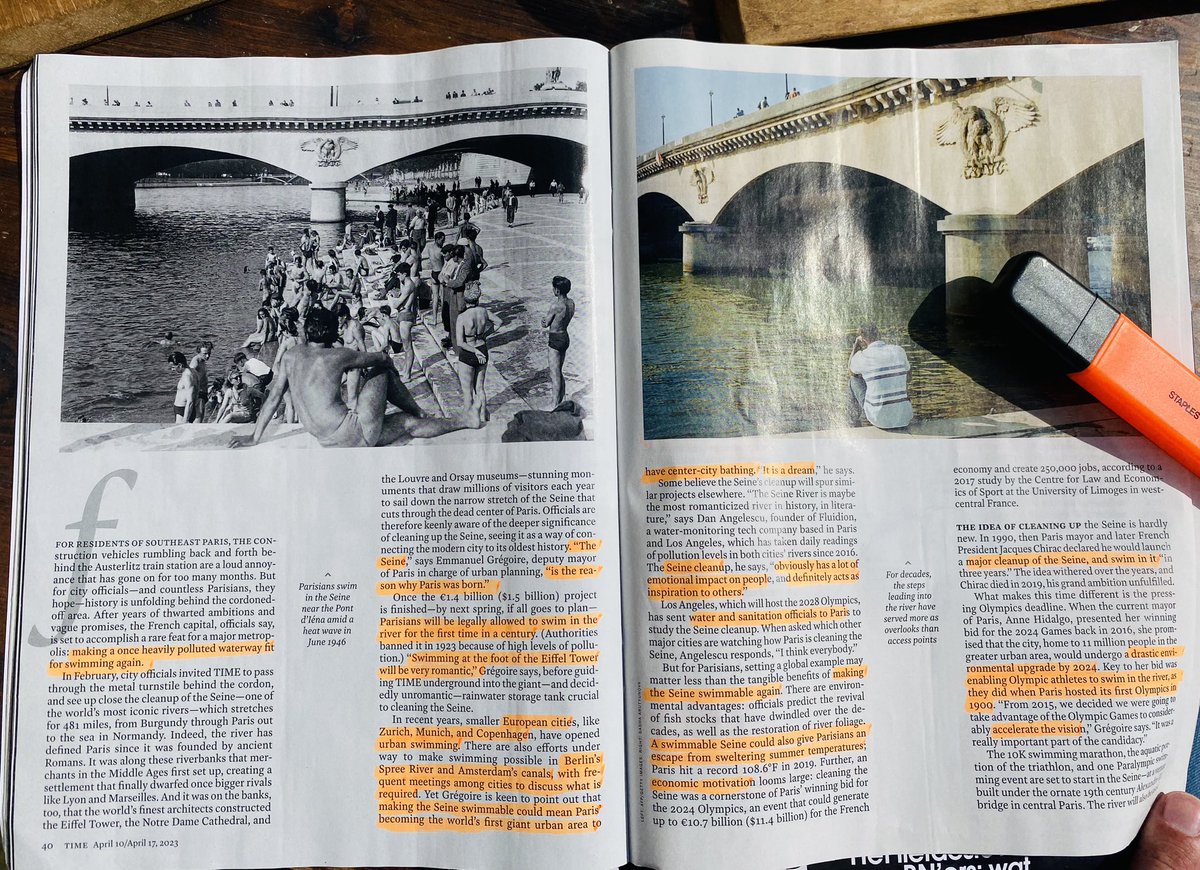 Frodo1977's tweet photo. Such an inspiring, exciting and impactful story 💙 about #SwimmableRivers An amazing #CrazyAboutWater story about #vision #leadership and #doing “Nothing in Paris’ plan is unique. But to do it is unique.” BIG respect for the multi-sector-#collaboration #WaterAction #Moonshot https://t.co/McRw4W5wLu