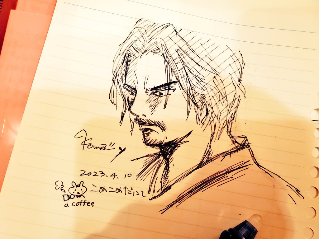 はい。
かーちゃんとこからの帰り道。
恒例のこめださんにてアナログ作業です。
もうまもなく帰ります。
右目修正したい🤣
#illustration https://t.co/2Z88cFlNdw