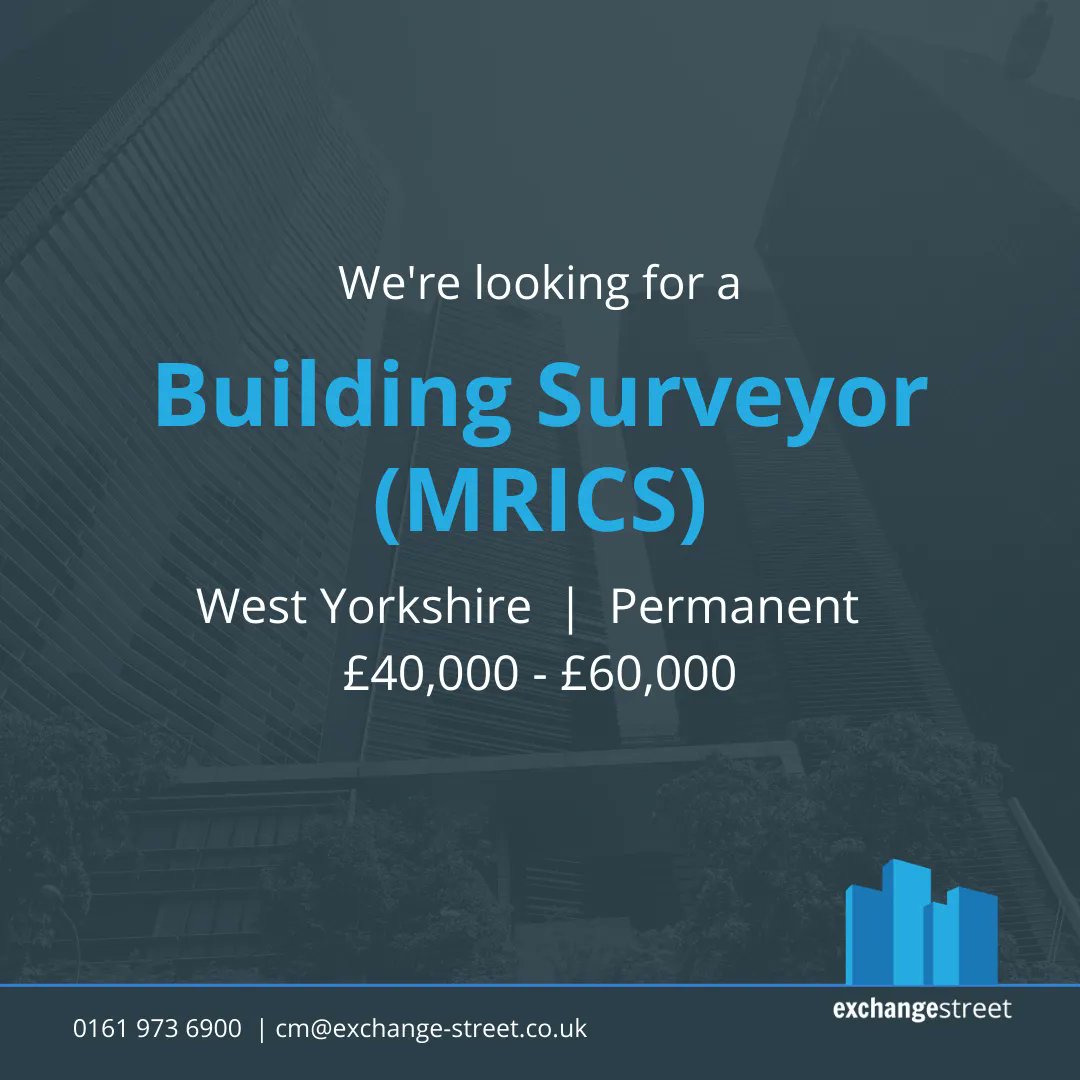 Our client is looking for a Building Surveyor to work from home and handle a portfolio of property damage claims.

Get in touch with Cameron Mcnamee at 0161 973 6900/ cm@exchange-street.co.uk 

#BuildingSurveyor #WorkFromHome #PropertyClaims #Yorkshire #YorkshireJobs