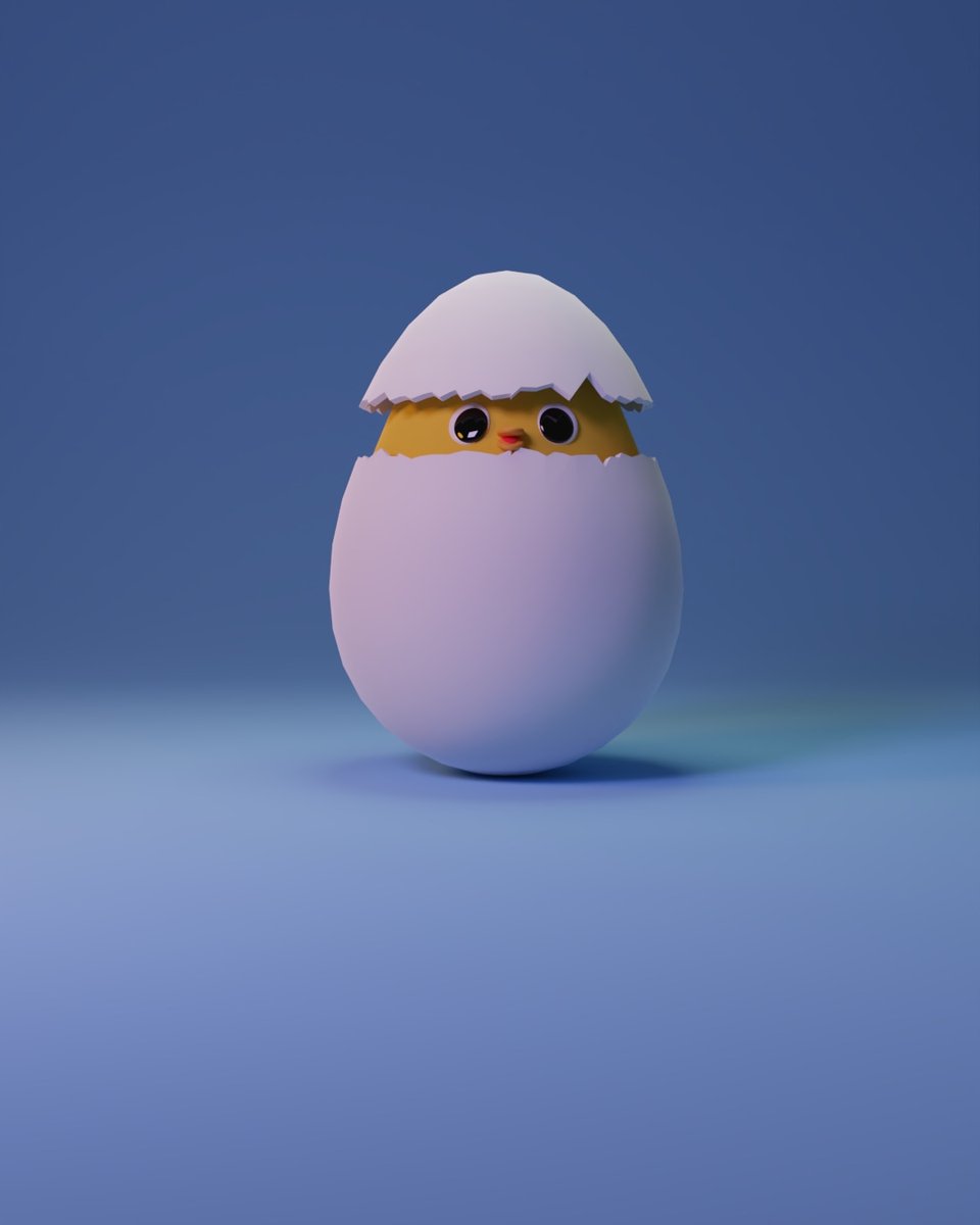 rutvik1213's tweet photo. Hatching 🐣 Chick made on blender 
.
.
.
#cute #chick #blender #3d #lowpoly #3dart #Blender3d #cyclesrender #render https://t.co/KHkYyRkl2T
