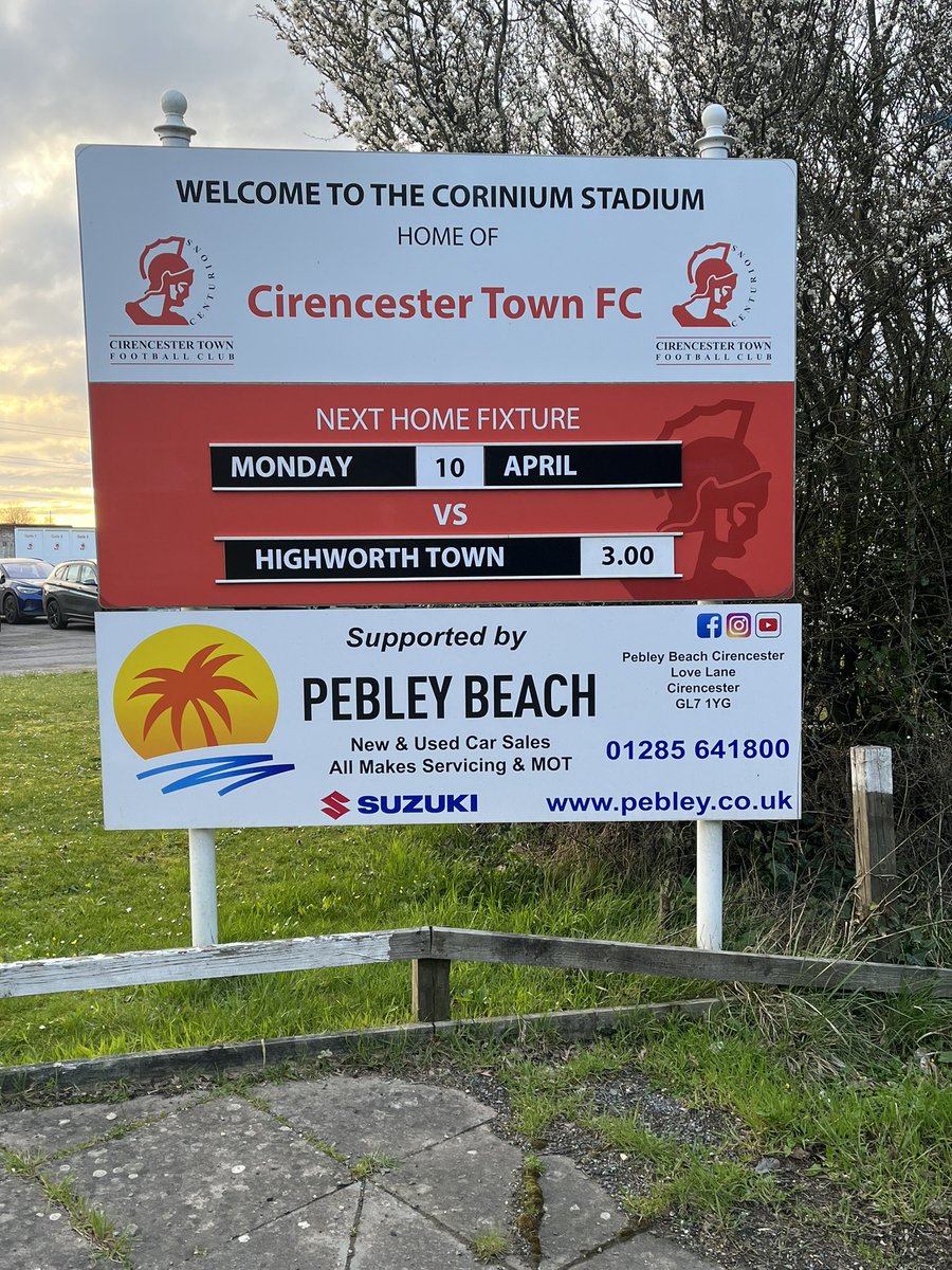 🔴⚫️🔴⚫️🔴🔴⚫️🔴⚫️🔴⚫️

It’s Matchday! Must win local derby this afternoon !

          The Centurions 
                         V
           The Worthians 

     The Corinium Stadium 

           15.00pm kick off

<a href="/HighworthTownFC/">Highworth Town FC</a>