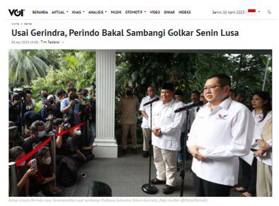 proposalku's tweet photo. ini gua iseng baca2 artikel nemu artikel Partai Perindo, Hary Tanoesoedibjo buat
Silaturahmi Kebangsaan yang kegiatan tuh untuk menjalin silaturahmi dengan partai-partai lain👍🏻 https://t.co/D1QPFiXHzU