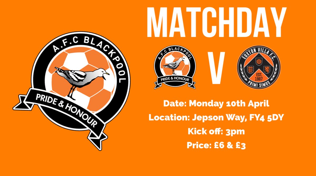 MATCHDAY: 

Let’s celebrate our final home match together! 

The Mechs host <a href="/EuxtonVillaFC/">Euxton Villa FC (P)</a> this afternoon in a tough fixture. 

Villa travel looking to secure their promotion spot, but AFC are unbeaten in six. 

#upthemechs