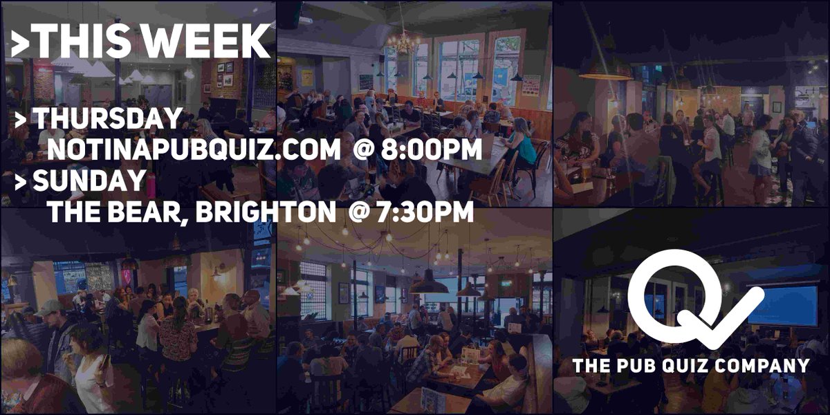 PubQuizCo's tweet image. Coming up this week #pubquiz #quiznights #london #brighton #hove
