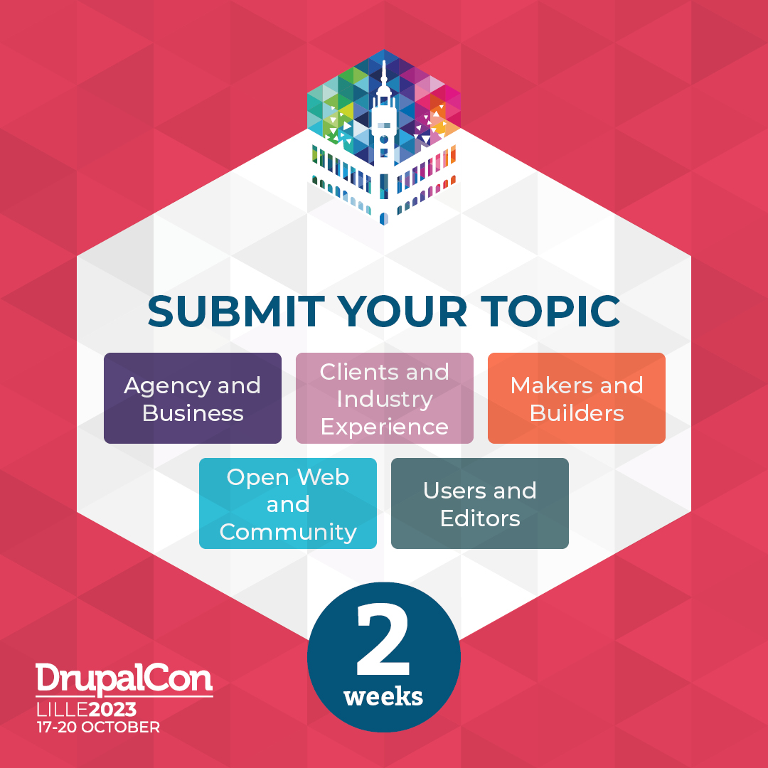 We hope you are enyoing Easter Monday! 

A small reminder: the Call for Speakers closes in 2 weeks from now! Please keep in mind that this year we are not extending the deadline. Propose your session until 24 April and be part of #DrupalConLille 2023!

events.drupal.org/lille2023/subm…