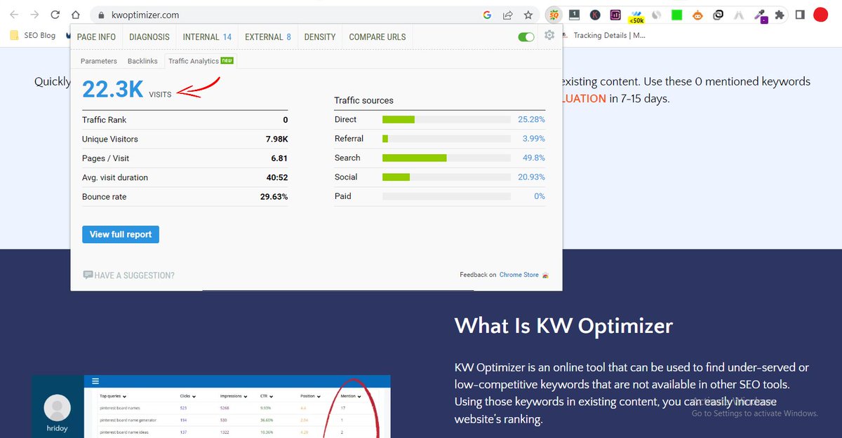 hridoyreh's tweet photo. According to SEOquake, my @kwoptimizer tool has 22,300 visitors per month. Needless to say, it is a tool to find under-served or low-competitive keywords.

It's still FREE to use... https://t.co/KkNVt7Vkr0