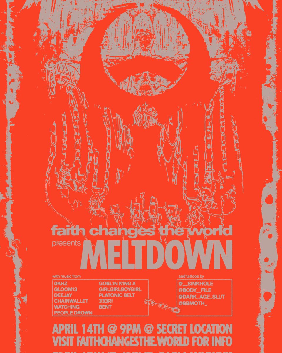 DENVER THIS FRIDAY
FAITH CHANGES THE WORLD w/ @0kHz0kHz0kHz, DeeJay CHAINWALLET, GL00M13
+more