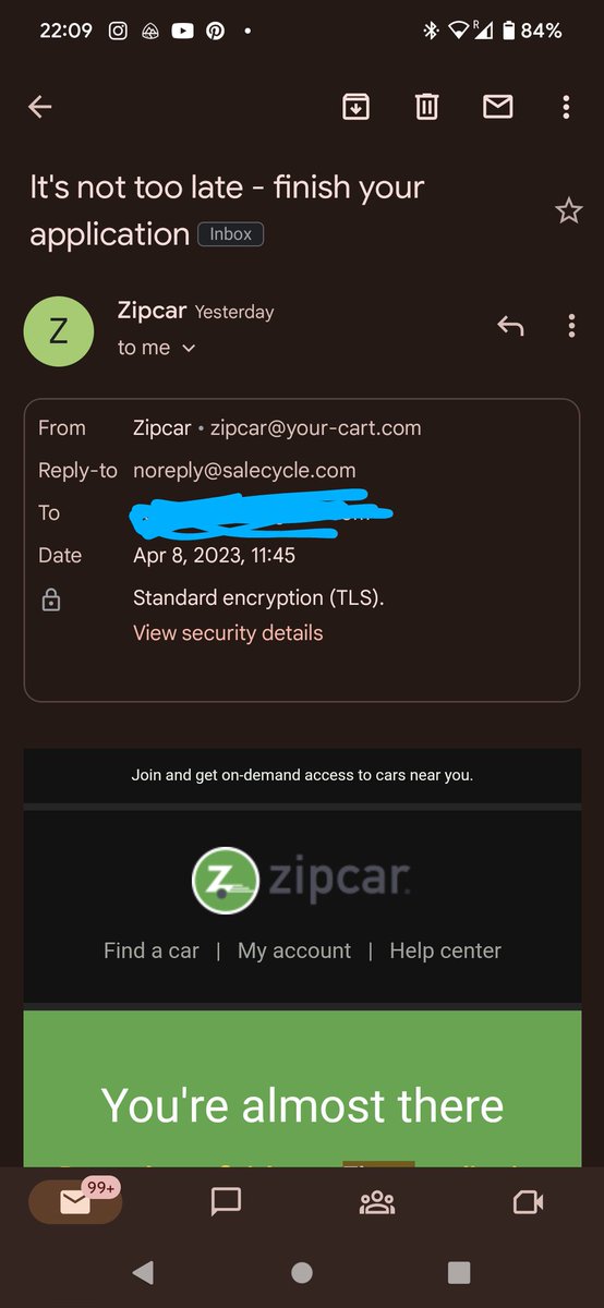 sohansolo's tweet photo. @Zipcar is this your email or an attempt at phishing? I signed up yesterday and received this from an unknown source https://t.co/mWMO3vr8ed