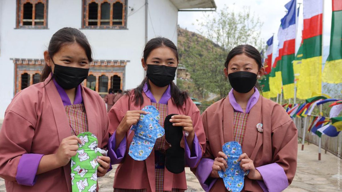 UNICEFAPRO's tweet photo. From worrying about sitting in class to being able to focus well on learning – the journey for girls in a school in #Bhutan that now provides them with menstrual health products &amp; facilities.

👉🏾 https://t.co/HZRPuOdh7N https://t.co/JIxbIZIjx8