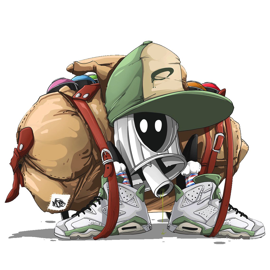 Been quite some time since I last tweeted, so GM! ☀️

Peep the spray cans in the bag, they bring immense luck to those who says GM back  🪙