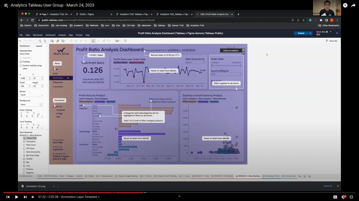 KevinWee90's tweet photo. 🚨 Hi #DataFam, I recently expanded my @Tableau x @Figma workshop into a two-part series, now all vids and learning resources are freely available: https://t.co/3u34xYSXoJ 

Dashboard: https://t.co/jiPYm2lZhA

May the materials help you learn both tools! 😊

#dataviz #design https://t.co/t70yFoWzS0