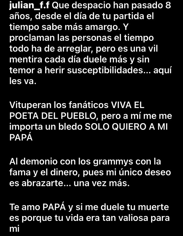 lacomadritaof_'s tweet photo. El día de ayer Julian Figueroa recordaba a su padre Joan Sebastian con estas palabras. https://t.co/lPtmCHmtsk
