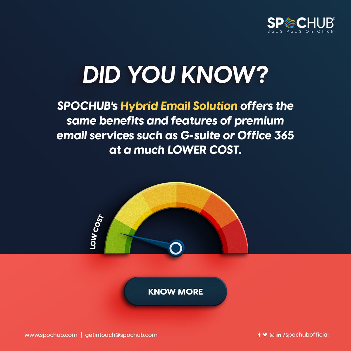 spochubofficial's tweet photo. Save on email services without sacrificing quality! SPOCHUB's Hybrid Email Solution offers premium features at a fraction of the cost of G-suite and Office 365. Learn more: https://t.co/bCt8z9pi8D
#SPOCHUB #emailservices #smallbusiness #emailhosting #emailsolution #costsavings https://t.co/2ekysc8iKy