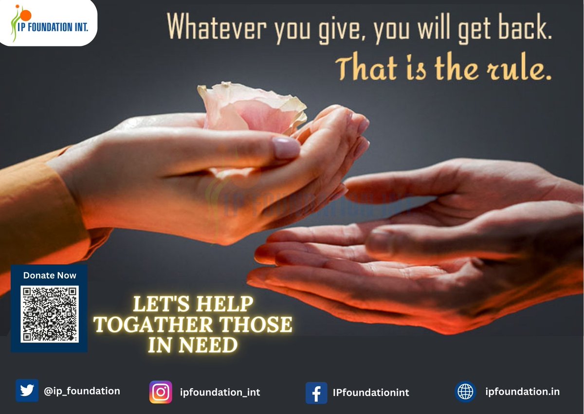 Whatever you give, you will get back.
That is the rule.

Let's Help Together Those In Need..

#fightagainsthunger #IPFoundation #foundation #ngoindia #helpingpeople #myfoundation #women #chairty #nonprofitorganization #childdevelopment #ngo #charity