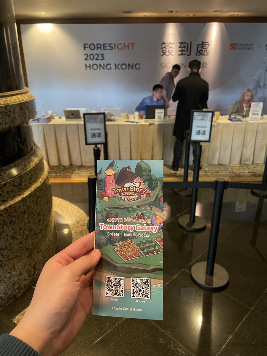Hey #HongKong homie💙🧡

You wanna meet the first #Web3 social game <a href="/townstorygamefi/">TownStory Galaxy｜AI Game is coming</a> on <a href="/arbitrum/">Arbitrum</a> Nova?

We just arrived in Foresight 2023 HongKong!🚀🚀🚀

Nice to meet you guys🤝
Here we go.