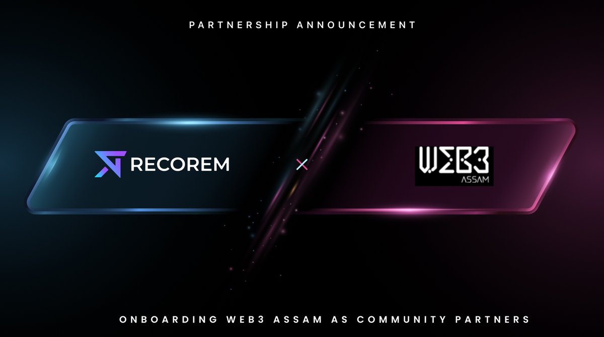 𝐑𝐞𝐜𝐨𝐫𝐞𝐦 𝐗 𝐖𝐞𝐛𝟑𝐀𝐬𝐬𝐚𝐦 🤝

<a href="/Web3Assam/">Web3Assam®</a> will be hosting a variety of #meetups #hackathons #corporate events #cultural events #ambassador programs #college events #tours #NFT concerts #fests #art exhibitions &amp; #workshops throughout the region!

#partnership #onboarding
