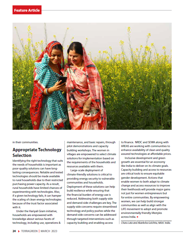 #Feature
Decentralized renewables have the potential to create jobs, empower entrepreneurship &amp; enhance livelihood opportunities for rural communities - <a href="/NRDC_India/">NRDC India</a>'s <a href="/Charu_Lata_/">Charu Lata</a> &amp; <a href="/AkankshaGolchha/">Akanksha Golchha</a> address rural adoption of climate-friendly solutions in <a href="/teriin/">TERI</a>'s Terra Greens