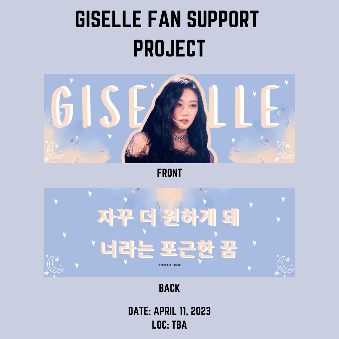 imnayeonceee's tweet photo. - GISELLE FAN SUPPORT PROJECT -

hello, filo MYs! i'll be giving away this hand banner tomorrow, april 11.  see you!!

mbf
1:1 ratio
like and RT to spread
limited quantity only

#aespa #gisellle #지젤 #kverseph https://t.co/mGmNHRHcPq