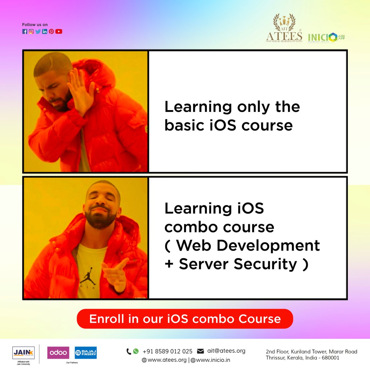 The best way to learn is by doing. Enroll in our iOS combo course (Web Development + Server Security) and secure a well-paid job in the IT industry.
#ios #webdevelopment #course #learningeveryday #webdesignanddevelopment #learnnewskills #atees #course #study #DiplomaCourses