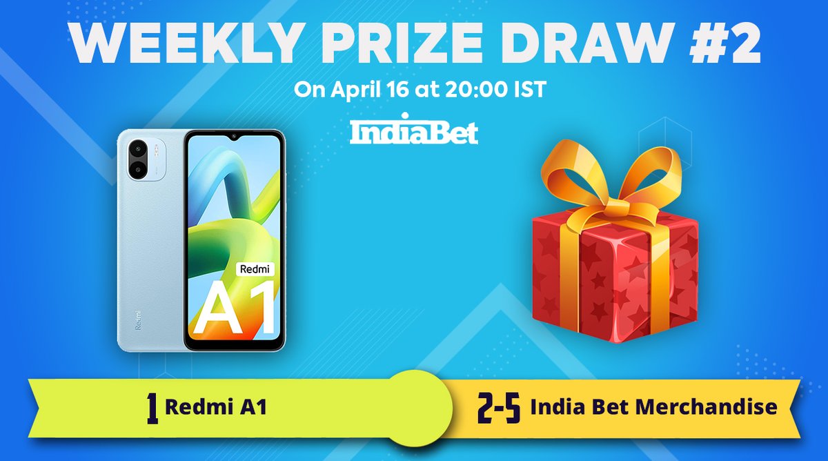 indiabet's tweet image. Purchase your tickets for this Weekly Prize Draw and stand a chance to win a Redmi A1 &amp;amp; merchandise:
indiabet.com/prize/draw9986

#IndiaBet #WeeklyPrizeDraw #FreePrize #Cricket #Gaming #TATAIPL2023  #UEFA #ATP #HorseRacing  #Contest #MobilePhone #MobileGaming #Sports #RedmiA1
