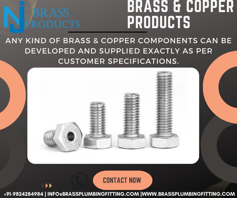 brassplumbingf1's tweet photo. Our Company Name: NJ Brass
+91-9375084984
info@brassplumbingfitting.com
https://t.co/DKC6CPlWX7
#Brassspacers #RoundSpacers #HexagonalSpacers #screws #nutbolts #knurledscrews #supplier
#brassanchors #brassfasteners #brassnuts #brassbolts #brassinserts #brasssexporter https://t.co/rHGfiCxaoH