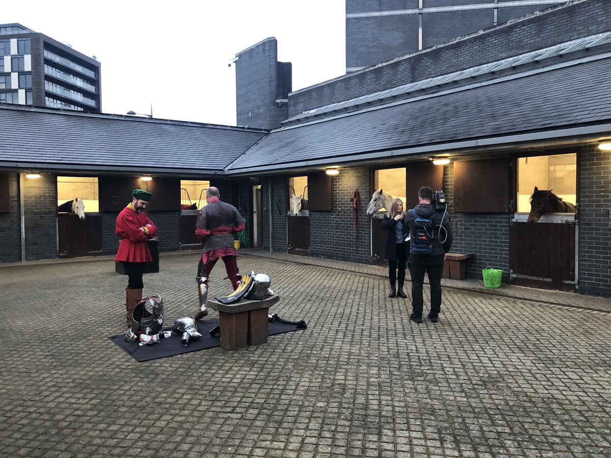 AbiSmitton's tweet photo. Full tilt on @BBCBreakfast this morning as @SarahRogersNews goes behind the scenes at the @Royal_Armouries where jousters from across the globe are going head to head, and horse to horse. https://t.co/6dguRAqCTH