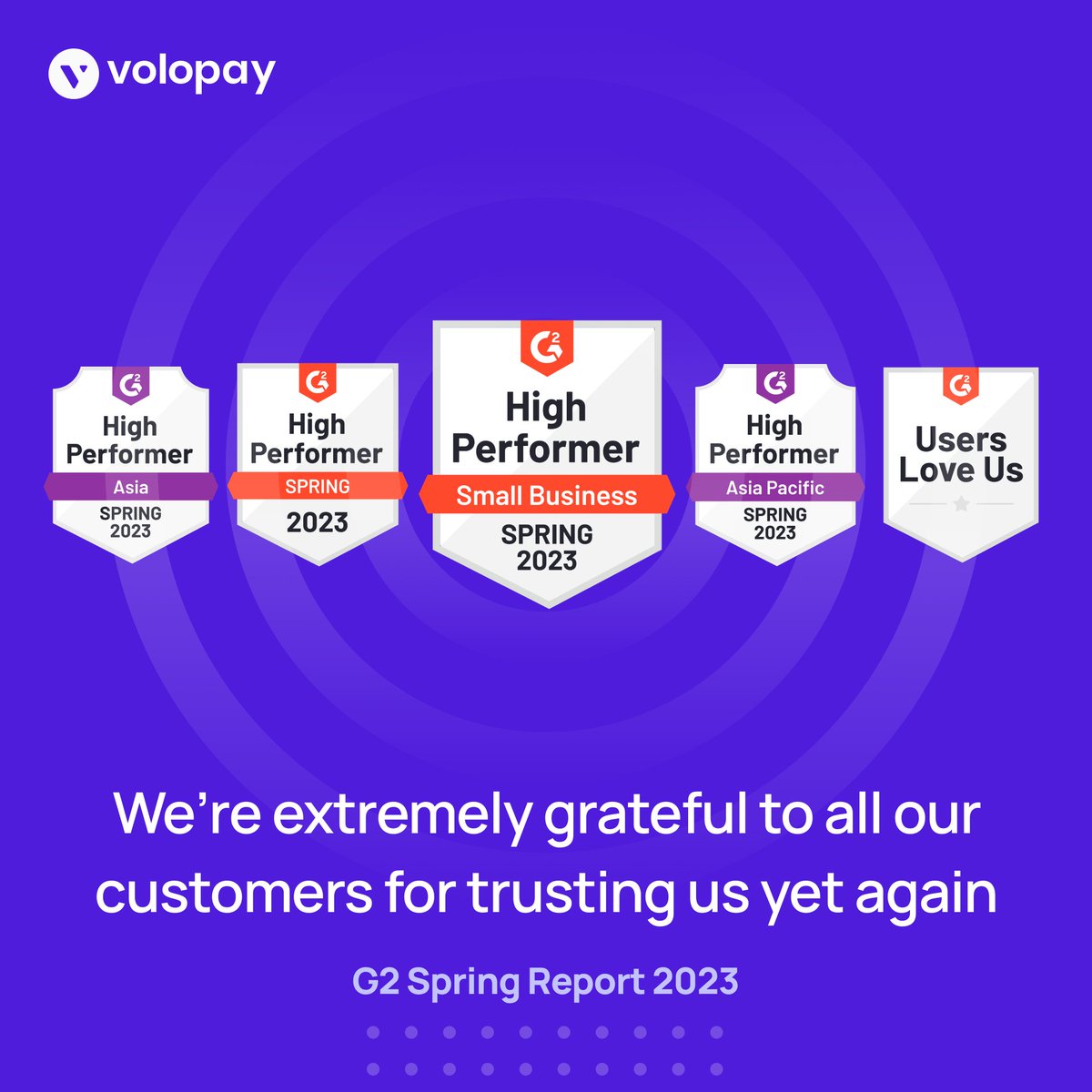In the Spring Report 2023, Volopay received 8 High Performer recognitions across various #G2 Grids and Index Reports, including Expense Management, and Travel & Expense (Small Business).