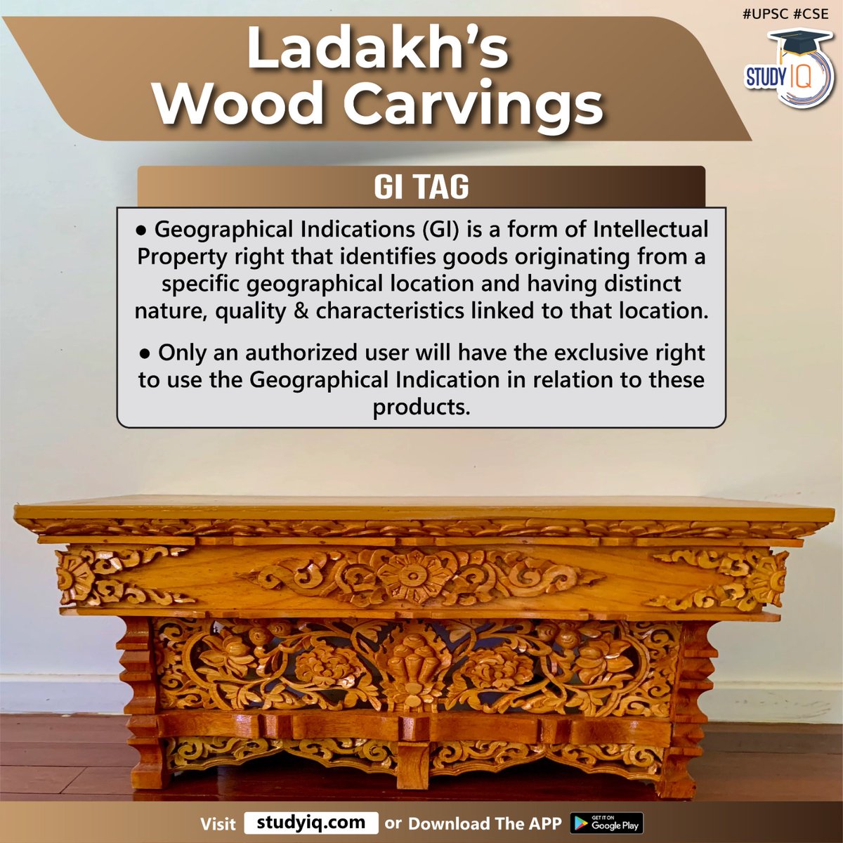 Ladakh's Wood Carvings

#ladakhwoodcarvings #ladakh #gitag #whyinnews #shingkos #handicraftfield #traditionaleducationsystem #educationsystemofladakh #spheresoflie #choktse #ladakhistyletable #luckysymbols #geographicalindications #intellectualpropertyright #geographicallocation