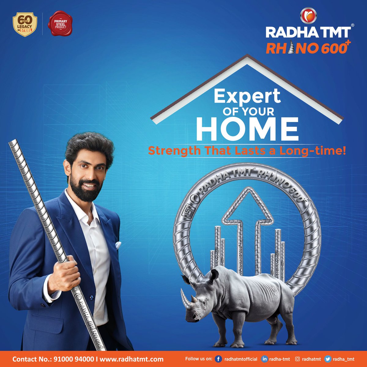 Radha_TMT's tweet photo. Choose strength, choose assurance of the best quality. Radha TMT 600+ Expert of your home.
Check us out at: https://t.co/La1g1x17uy
#RadhaTMT #steel #strength #quality #manufacturing #Rhino600 #technology #Strong #FE600 #TMT #Strength #ExpertOfYourHome ##Expert_of_your_home https://t.co/0rtrrYuLYx