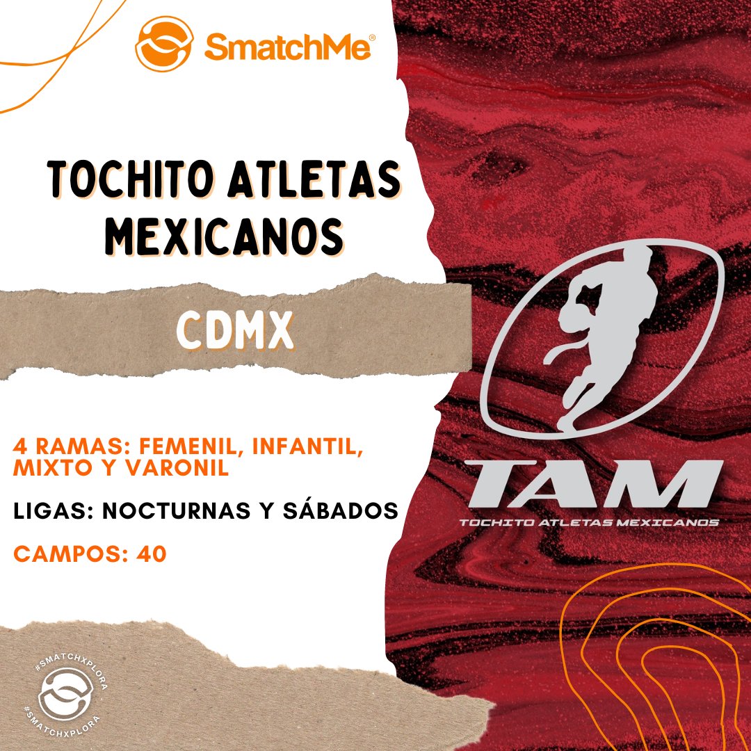SmatchMe's tweet image. 🏈 Si eres de los que no pueden esperar por el arranque de la temporada de futbol americano,  el #tochito es de los deportes más practicados en México.

Descarga la app de #SmatchMe (smatchme.app) y encuentra a tu SmatchBuddy ideal para ir a jugar tochito 🫶🏼
