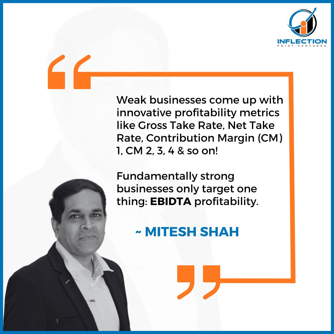 Start your week with a focus on fundamentals - strive for EBIDTA profitability, not complicated metrics. Let's build strong businesses that stand the test of time.​

​#mondaymotivation #investments #startup #startupinvestment #startupinvesting #entrepreneur #MainBhiAngelwithIPV