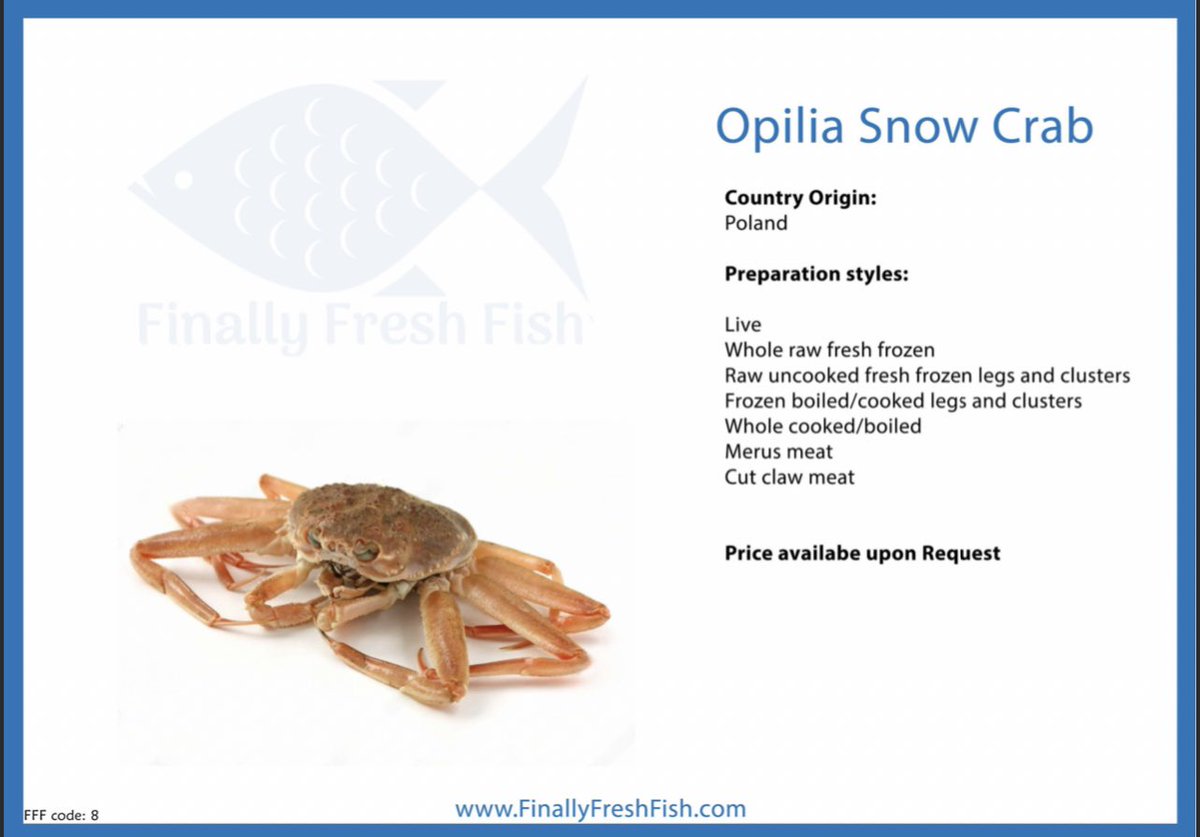 FinallyFish's tweet image. Opilia Snow Crab is now new available!

 #FreshFish #WholesaleFish #FishExporter #Seafood #Crab #Fishing #FreshSeaFood  #FreshSeaFoodMarket #SnowCrab