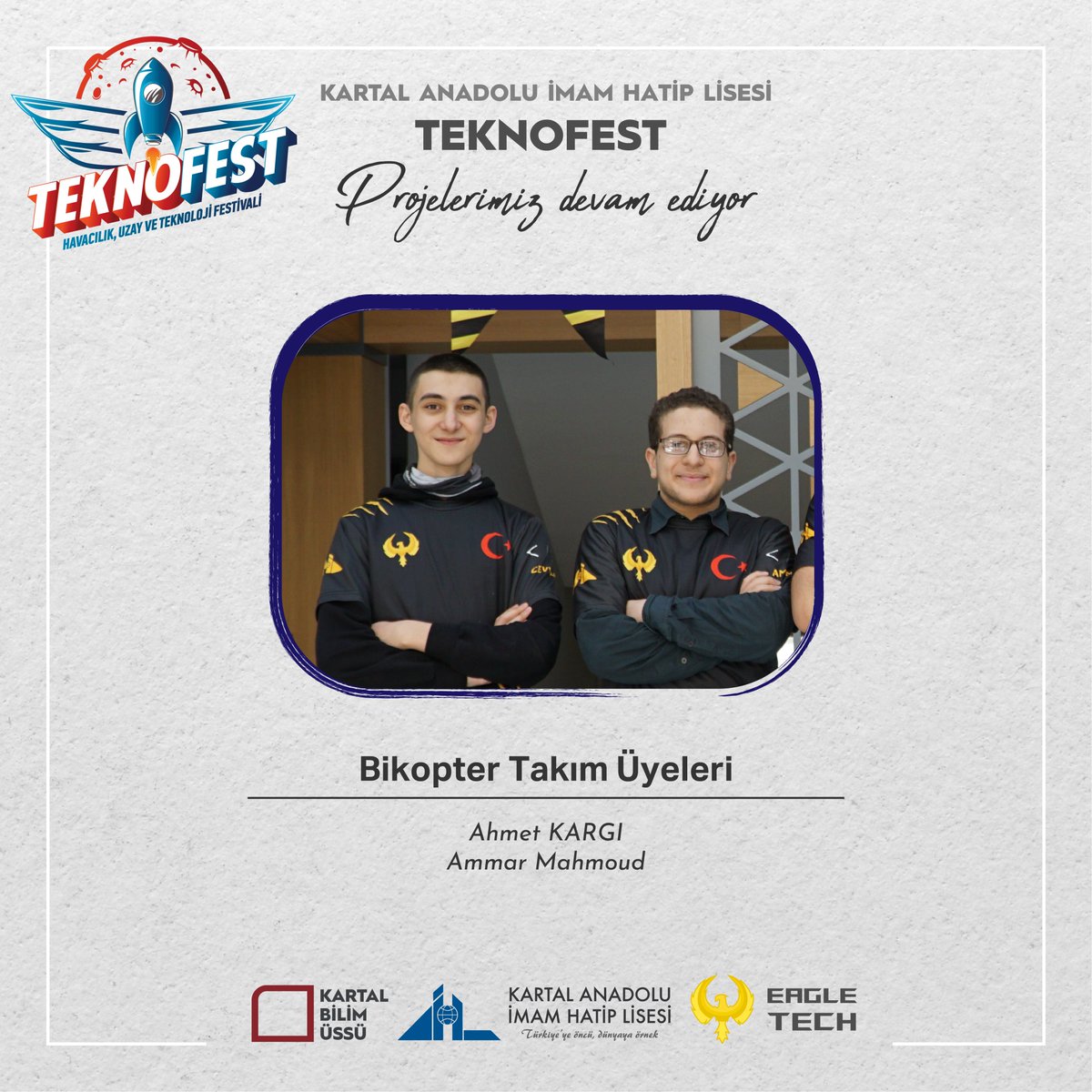 kartalaihl's tweet photo. Kartal Anadolu ฤฐmam Hatip Lisesi Teknofest projelerimiz devam ediyor ๐
#kartalaihlprojeler #bicopter #robotik #teknofest https://t.co/TH8FuKLE1N