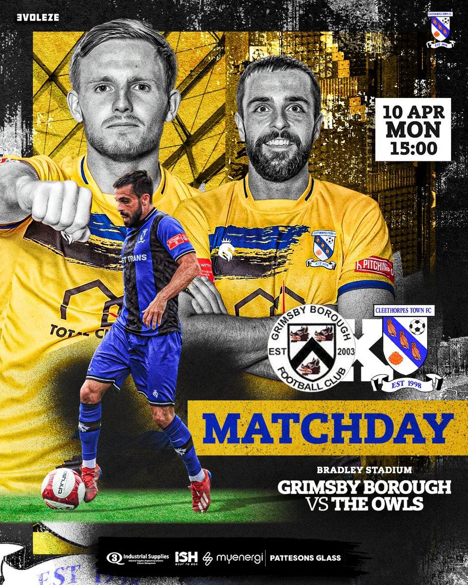 (C)leethorpes Town FC (@cleetownfc) on Twitter photo ๐ฆโฝ ๐ ๐๐ง๐๐๐๐๐ฌ โฝ๐ฆ
๐ <a href="/Grimsby_Borough/">Grimsby Borough F.C.</a>
๐ #PitchingInNPL East
๐๏ธ Bradley Stadium 
๐ DN37 0AA
๐ฃ๏ธ 3.5 miles / 10 minutes
๐ 3pm
๐๏ธ Adult ยฃ9, Concession ยฃ6
๐ 9th v 8th
๐ก๏ธ 12ยฐ๐ฆ๏ธ
๐ฑ Social media 
๐๏ธ Owls FM (<a href="/mixlr/">Mixlr</a> app)
๐ฆ ๐๐ข๐ ๐ ๐ข๐ก ๐ง๐๐ ๐ข๐ช๐๐ฆ!๐ฆ ๐ฆโฝ ๐ ๐๐ง๐๐๐๐๐ฌ โฝ๐ฆ
๐ <a href="/Grimsby_Borough/">Grimsby Borough F.C.</a>
๐ #PitchingInNPL East
๐๏ธ Bradley Stadium 
๐ DN37 0AA
๐ฃ๏ธ 3.5 miles / 10 minutes
๐ 3pm
๐๏ธ Adult ยฃ9, Concession ยฃ6
๐ 9th v 8th
๐ก๏ธ 12ยฐ๐ฆ๏ธ
๐ฑ Social media 
๐๏ธ Owls FM (<a href="/mixlr/">Mixlr</a> app)
๐ฆ ๐๐ข๐ ๐ ๐ข๐ก ๐ง๐๐ ๐ข๐ช๐๐ฆ!๐ฆ