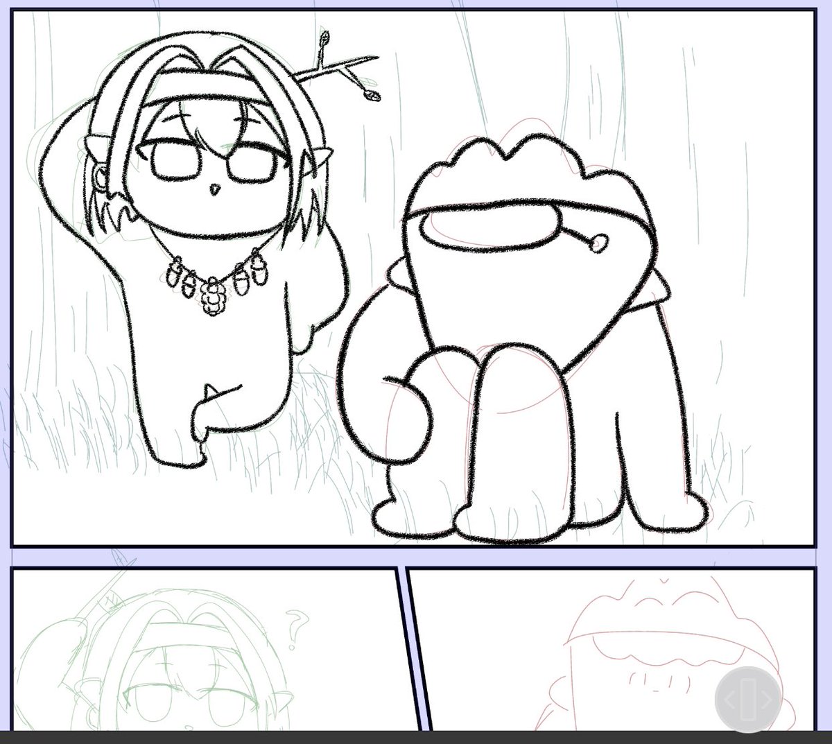 とりあえず今回の同人誌で描きたい子のとこまで進みました✌️ 