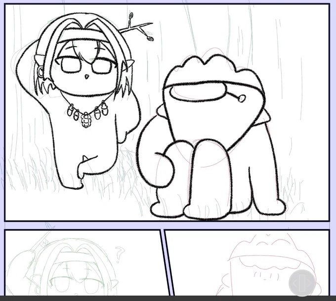 とりあえず今回の同人誌で描きたい子のとこまで進みました✌️ 