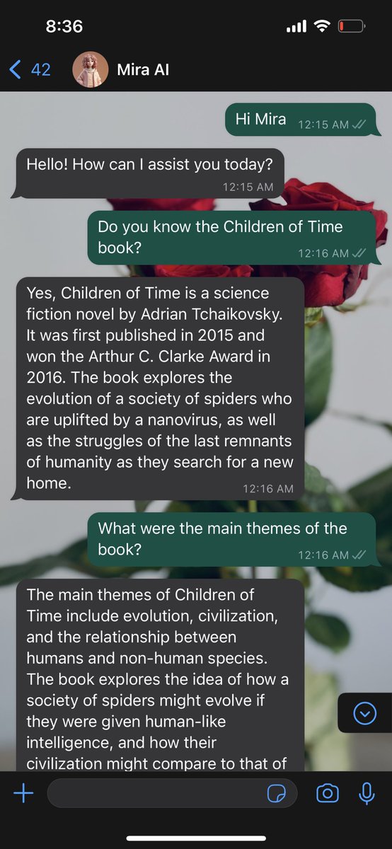 ovieokeh's tweet image. Been working on a personal assistant (who isn&apos;t these days?) accessible via WhatsApp and it&apos;s been crazy

It can do regular chats like ChatGPT