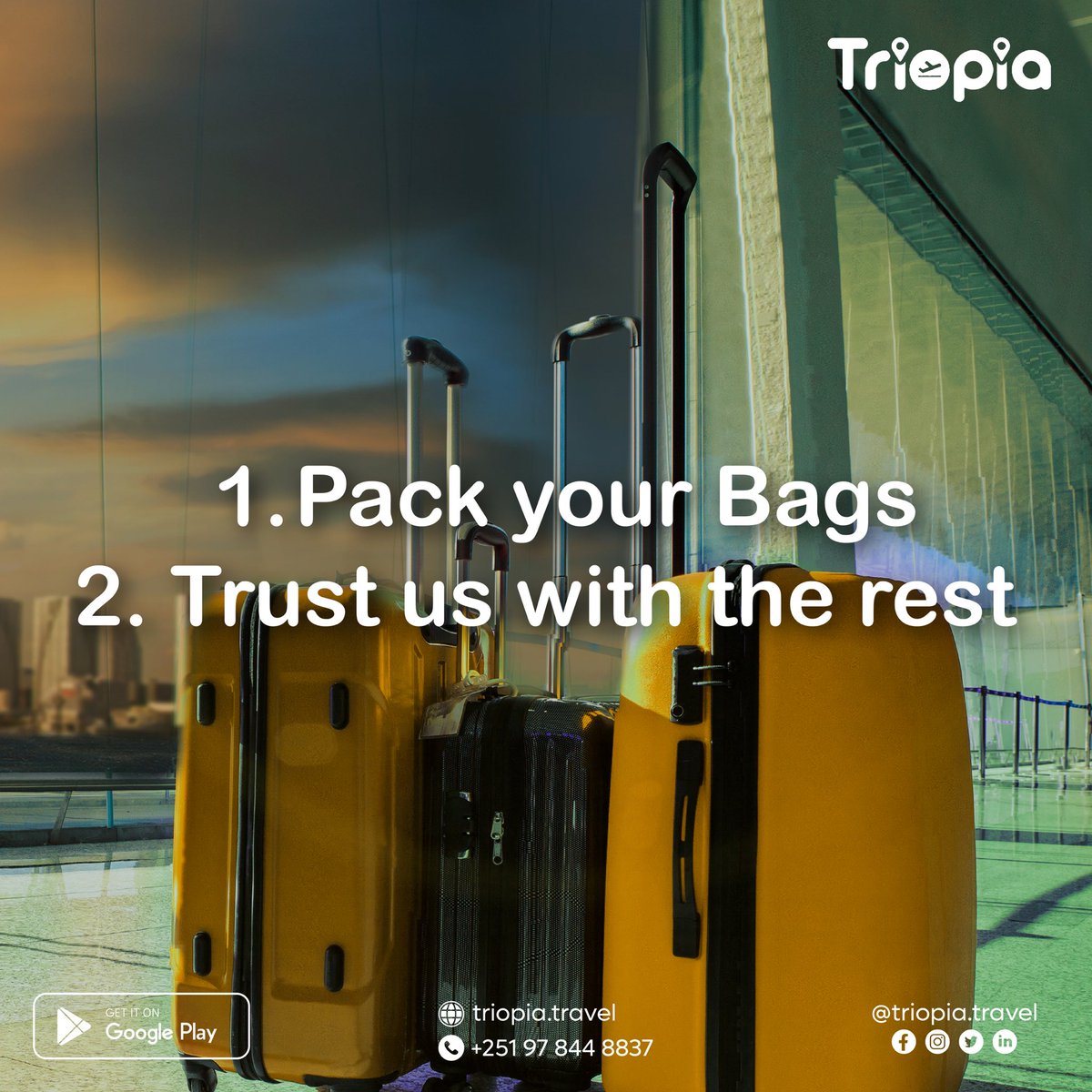 No more travel worries! When you travel with Triopia all you have to do is show up!

Book Now On Triopia.travel 

#Triopia #Triopiatour #travelwithtriopia #travelagent #travel #travelgram #travelagency #vacation
#travelblogger #traveltheworld #traveladvisor #travelling