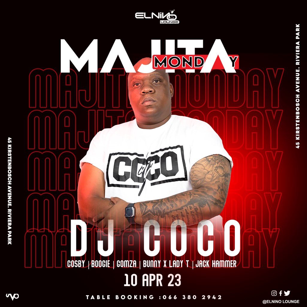 SVOLifestyle_SA's tweet photo. Monday nights le MaGang at Elnino Lounge 💫#SVOMajitaMonday with @djcocosa 😤 areye!! #ElninoLounge 

“It ain’t just a party, it’s an experience” https://t.co/he8VxtenhP