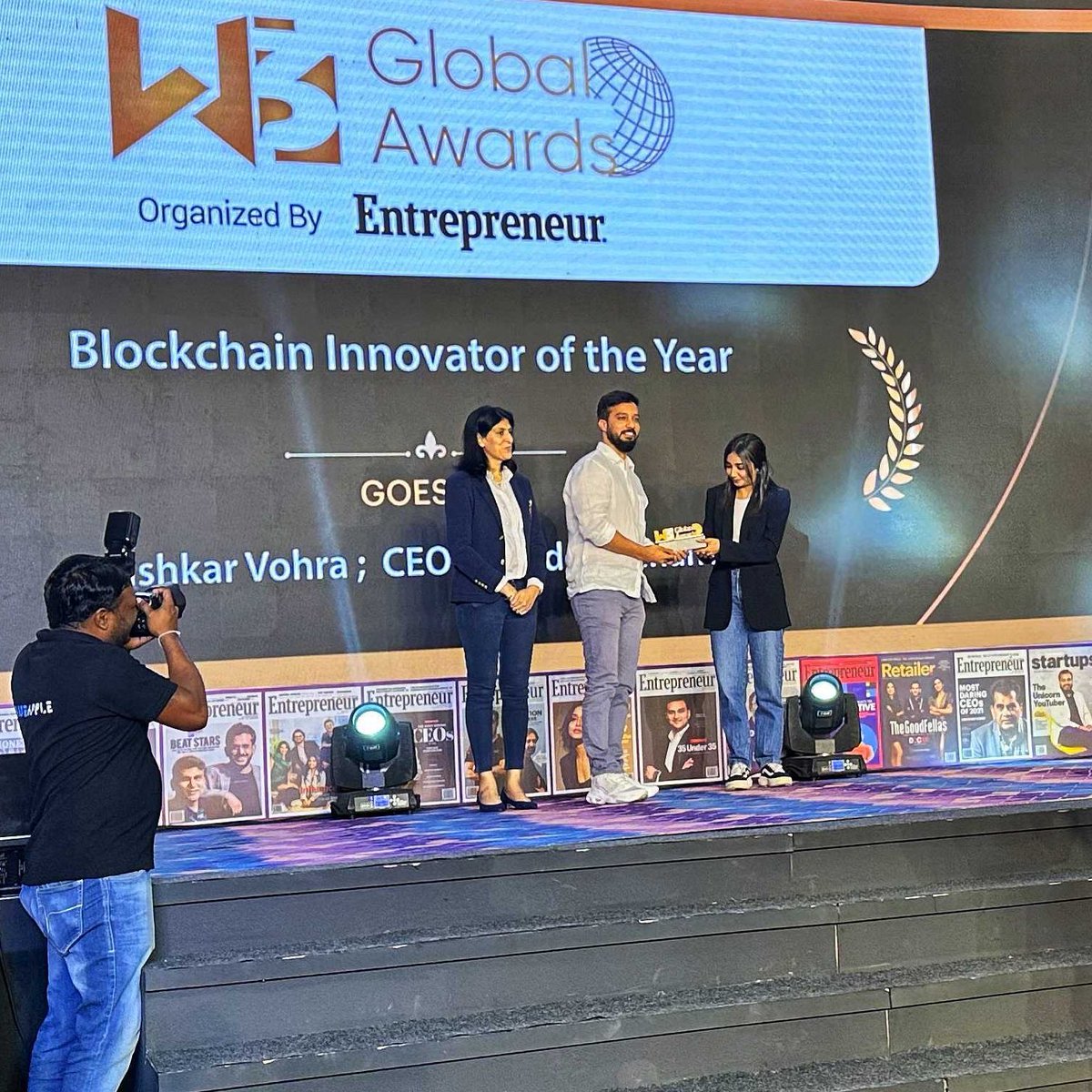 pushkarrvohra's tweet image. "Innovation distinguishes between a leader and a follower." We're honored to receive the Blockchain Innovator of the Year award from @EntrepreneurIND! At @PandoraProtocol, we're committed to leading the charge in the blockchain space and pushing the boundaries of what's possible