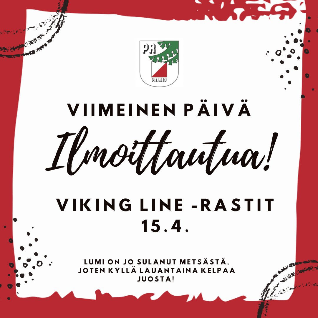 PaimionRasti's tweet photo. Tänään on viimeinen päivä ilmoittautua! Joko sinä olet tulossa? 🤩 Lauantain maastokuva kertoo lumitilanteesta 👍🏻 #suunnistus #vikingline https://t.co/nueAA5Ge7L