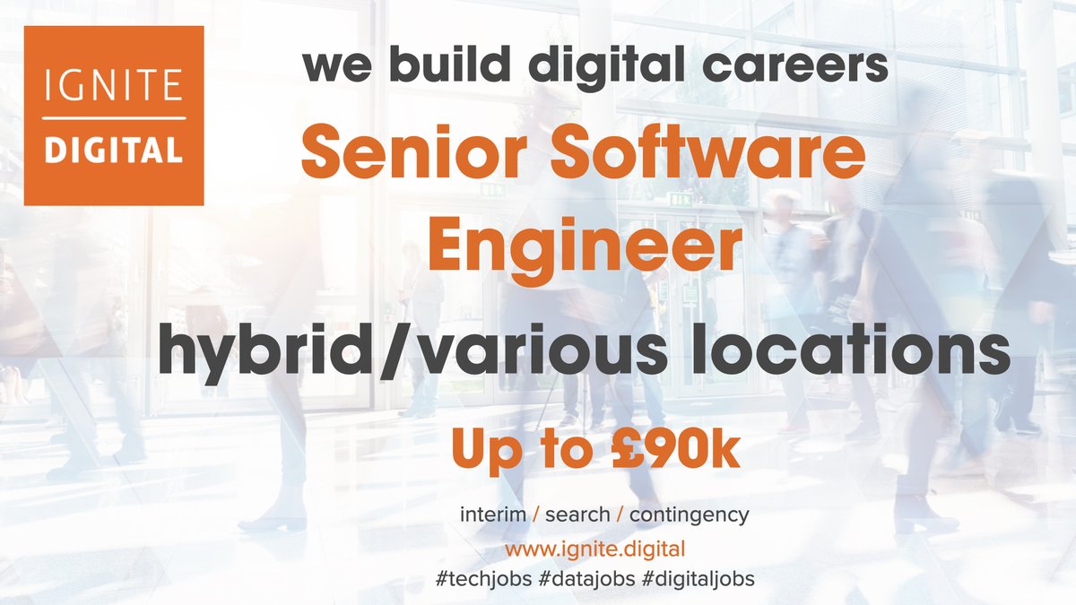 IgniteDigitalHQ's tweet photo. We are looking for talented senior #softwareengineer to join an organisation on a mission to rebuild the infrastructure of investments and advice.
#softwaredeveloper #seniorsoftwaredeveloper #seniorsoftwareengineer #techjobs #techcareers
https://t.co/Hkx29Dnr8K https://t.co/oFD6662h7M